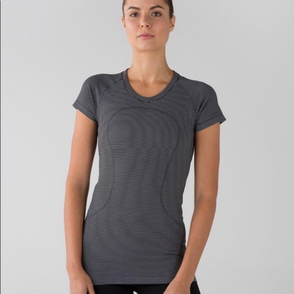 lululemon athletica Tops - LULULEMON Swiftly Tech Stripe Top 8 Shirt tempo